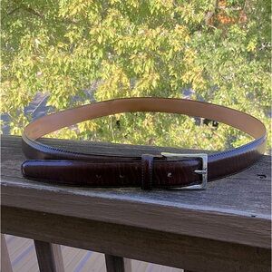 Martin Dingman dark brown calfskin leather belt
